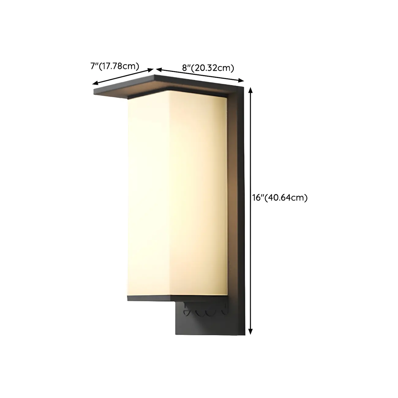 Modern Metal Black Rectangle LED Outdoor Wall Light Image - 25 | homeyfad