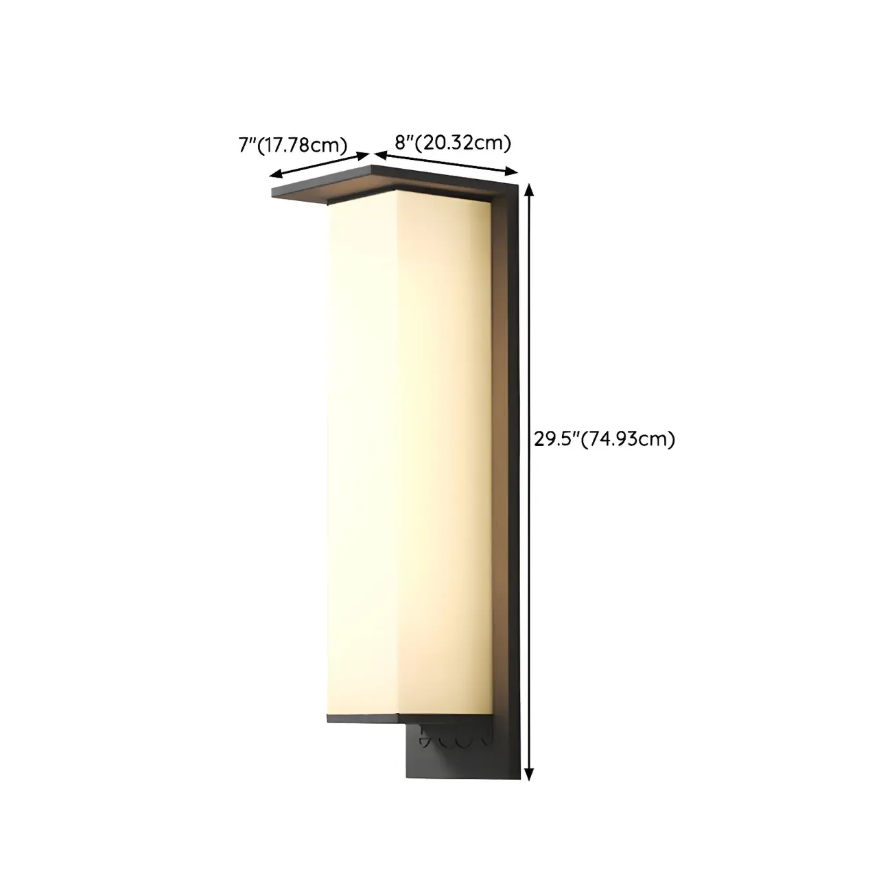 Modern Metal Black Rectangle LED Outdoor Wall Light Image - 27