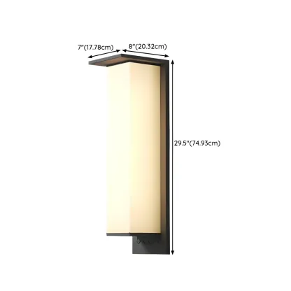 Modern Metal Black Rectangle LED Outdoor Wall Light Image - 27