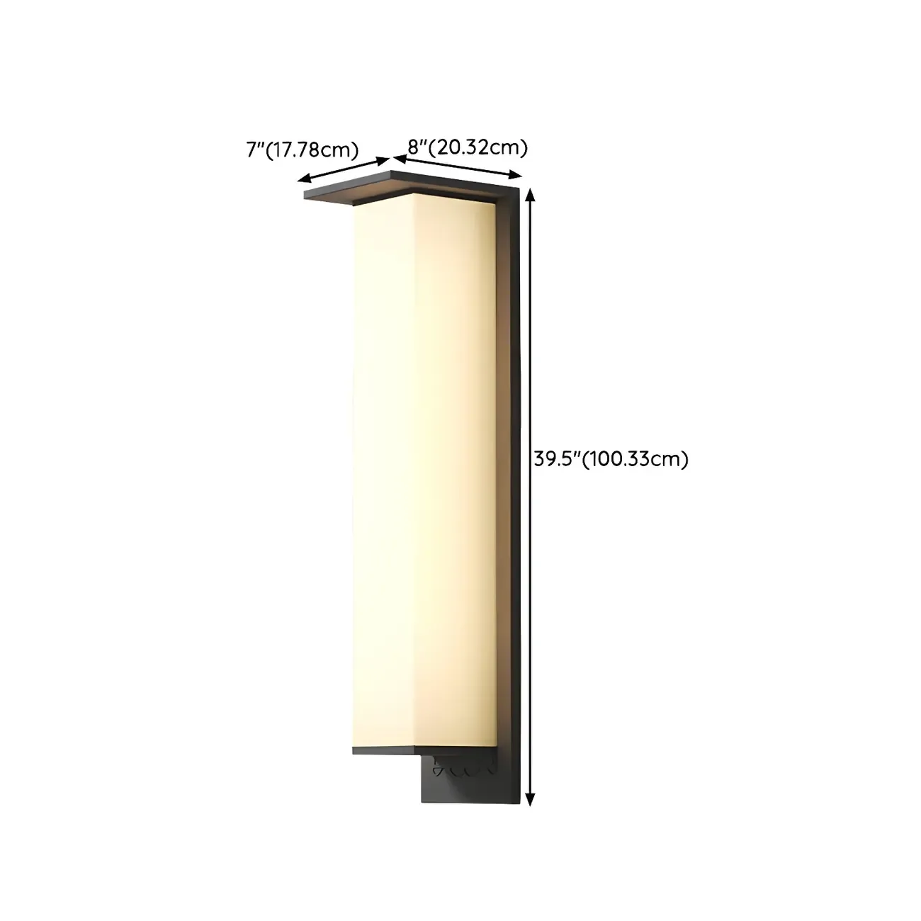 Modern Metal Black Rectangle LED Outdoor Wall Light Image - 28