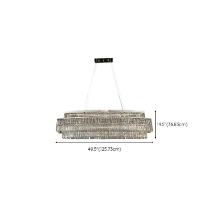 Modern Silver 3-Tier LED Crystal Chandelier for Kitchen #size