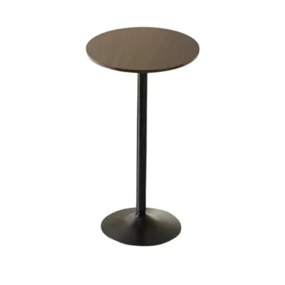 Minimalist Wood Metal Round Bar Tables Image - 3