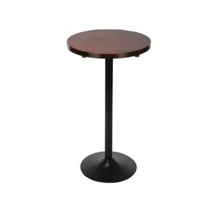 Minimalist Wood Metal Round Bar Tables Image - 8
