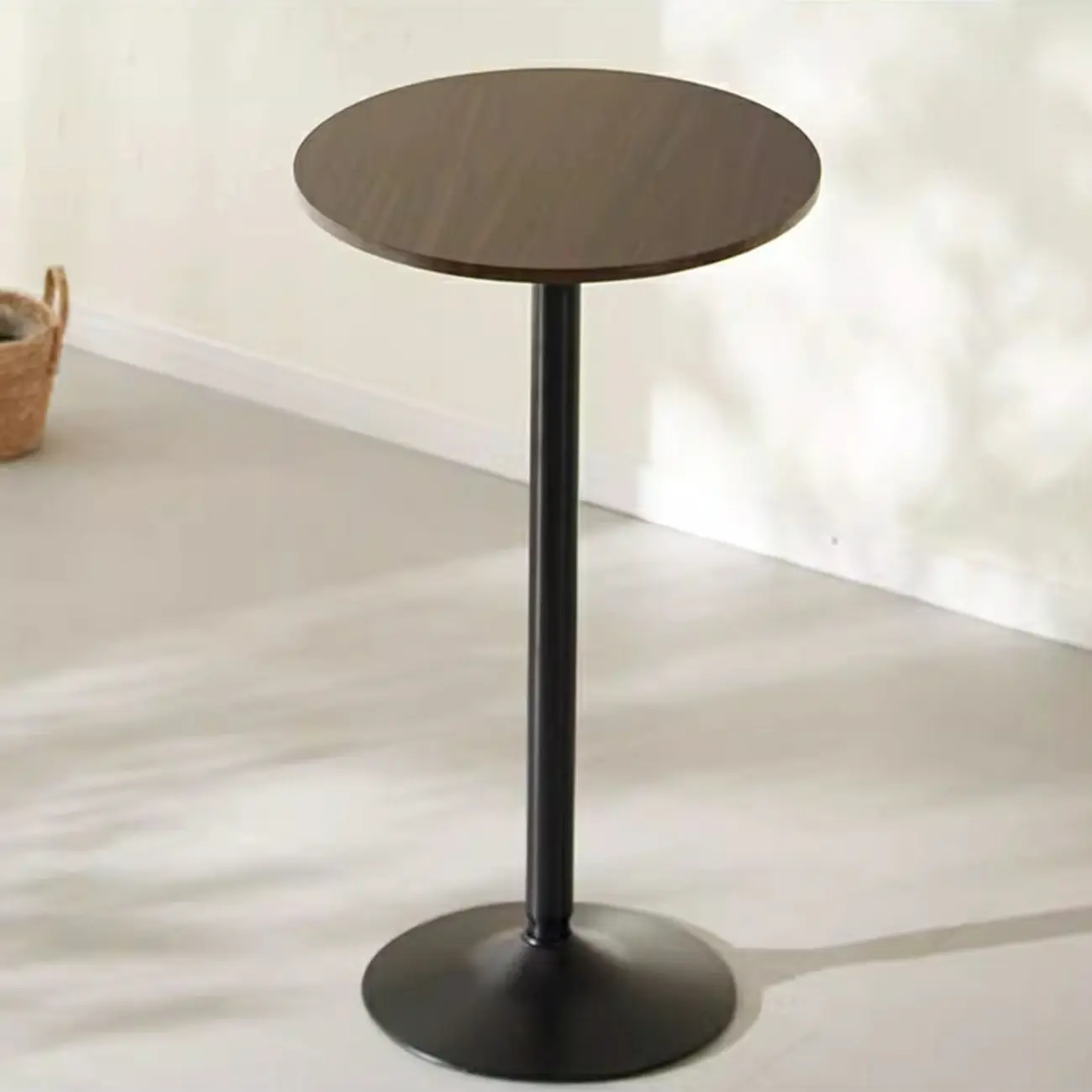 Minimalist Wood Metal Round Bar Tables Image - 9 | homeyfad
