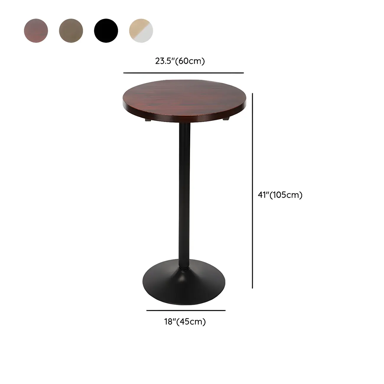 Minimalist Wood Metal Round Bar Tables #size | homeyfad