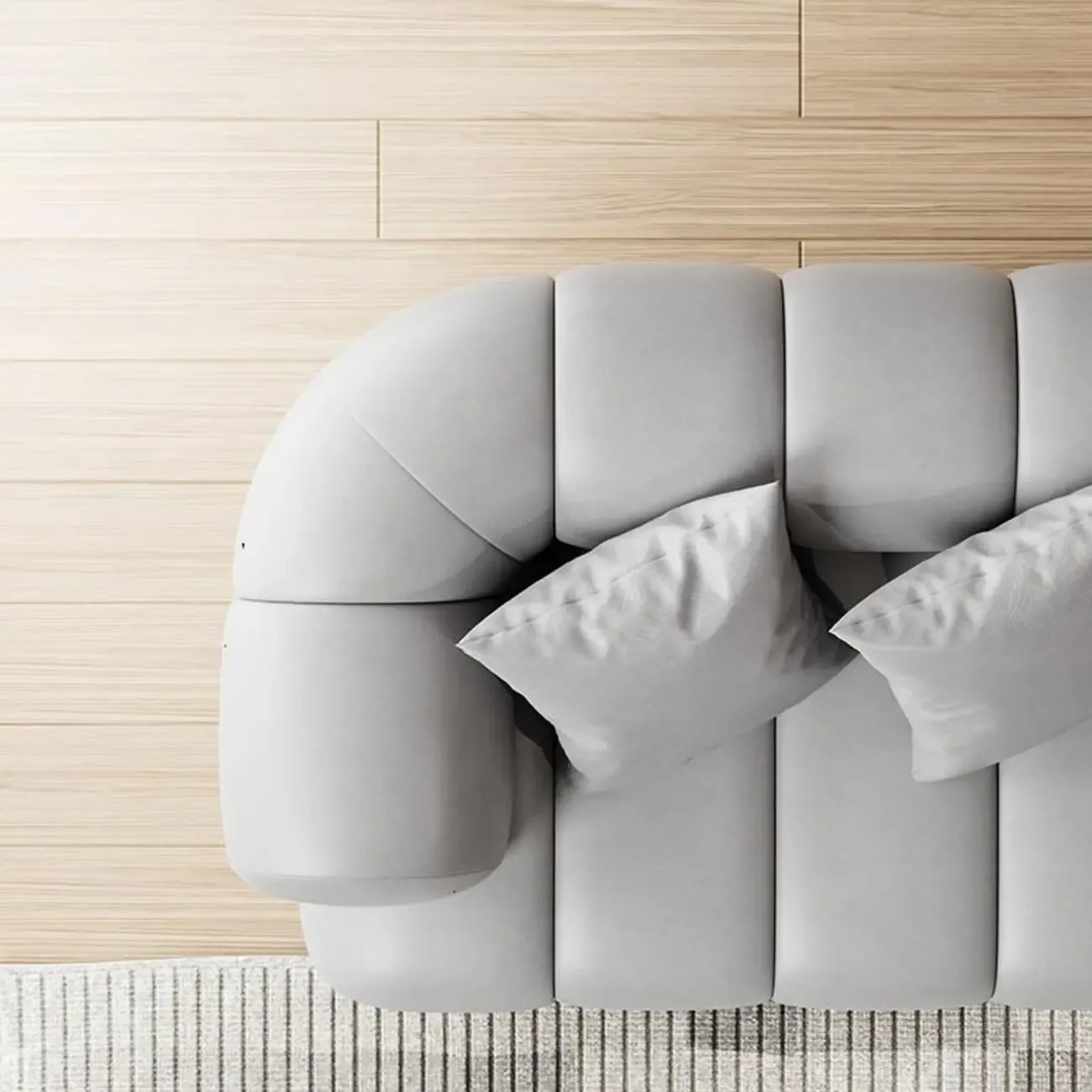 Pillow Included Modern Nappa Leather Chaise Lounge Image - 5