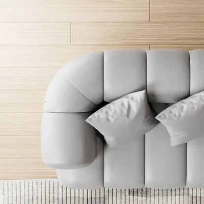 Pillow Included Modern Nappa Leather Chaise Lounge Image - 5