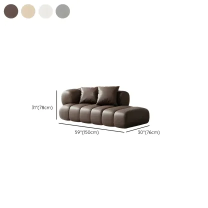 Pillow Included Modern Nappa Leather Chaise Lounge #size
