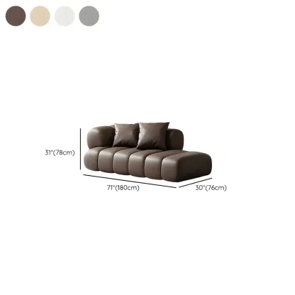 Pillow Included Modern Nappa Leather Chaise Lounge Image - 8