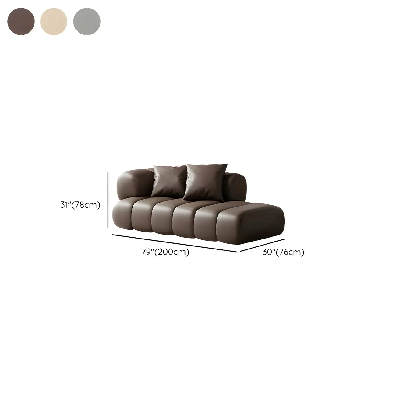 Pillow Included Modern Nappa Leather Chaise Lounge Image - 9