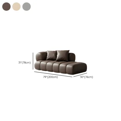 Pillow Included Modern Nappa Leather Chaise Lounge Image - 9