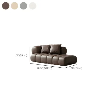 Pillow Included Modern Nappa Leather Chaise Lounge Image - 10