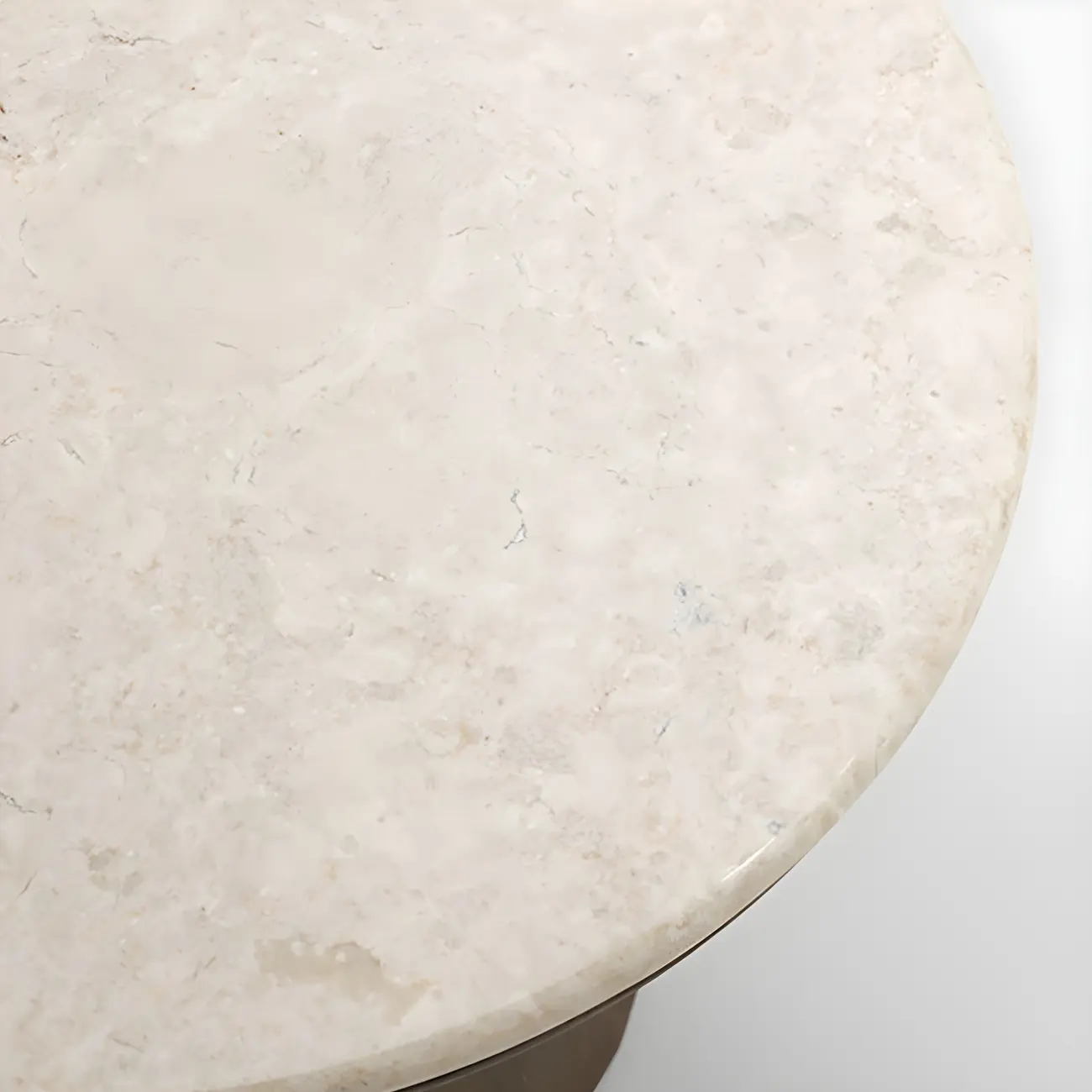 Minimalist Brown Stone-Top Wood Round Coffee Table Image - 12 | homeyfad