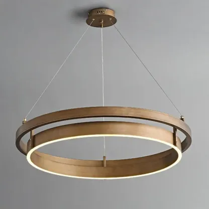 Modern Brass Elegant Ring Chandelier with Dimmable LED Image - 6