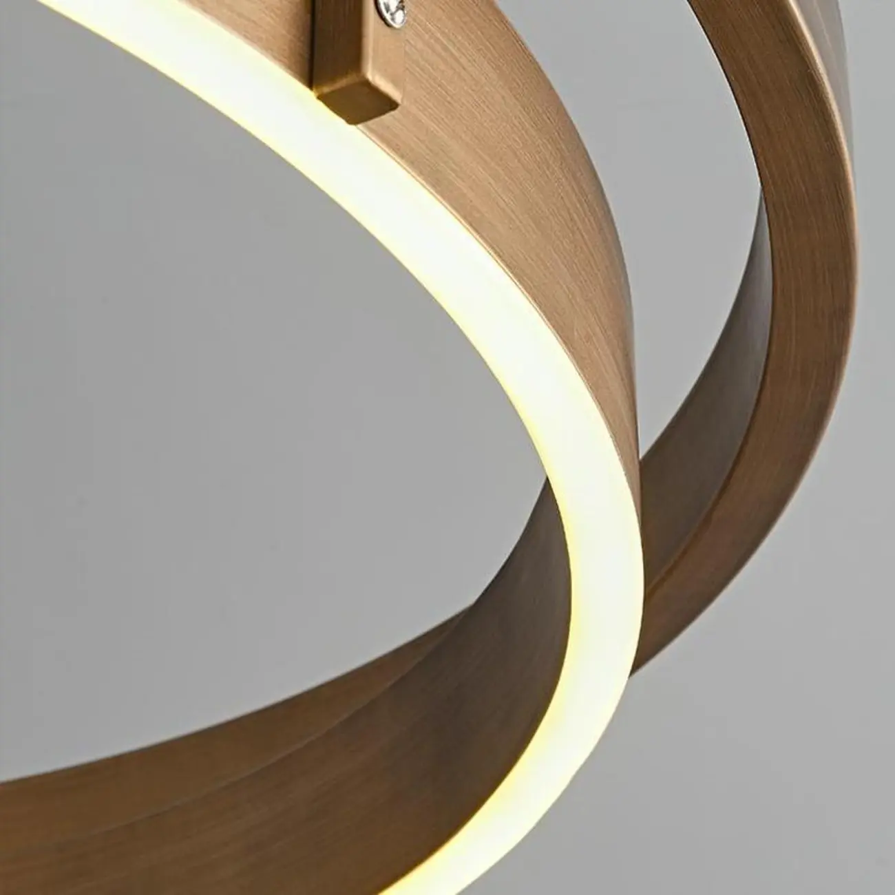 Modern Brass Elegant Ring Chandelier with Dimmable LED Image - 11 | homeyfad