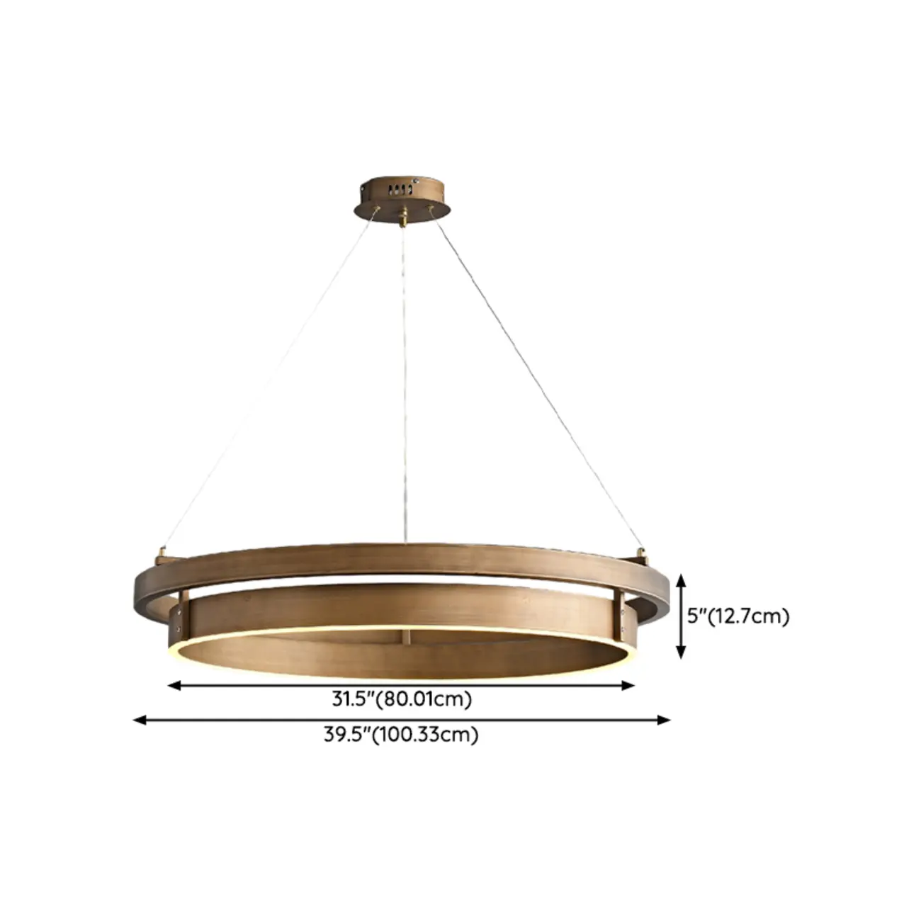 Modern Brass Elegant Ring Chandelier with Dimmable LED Image - 14 | homeyfad