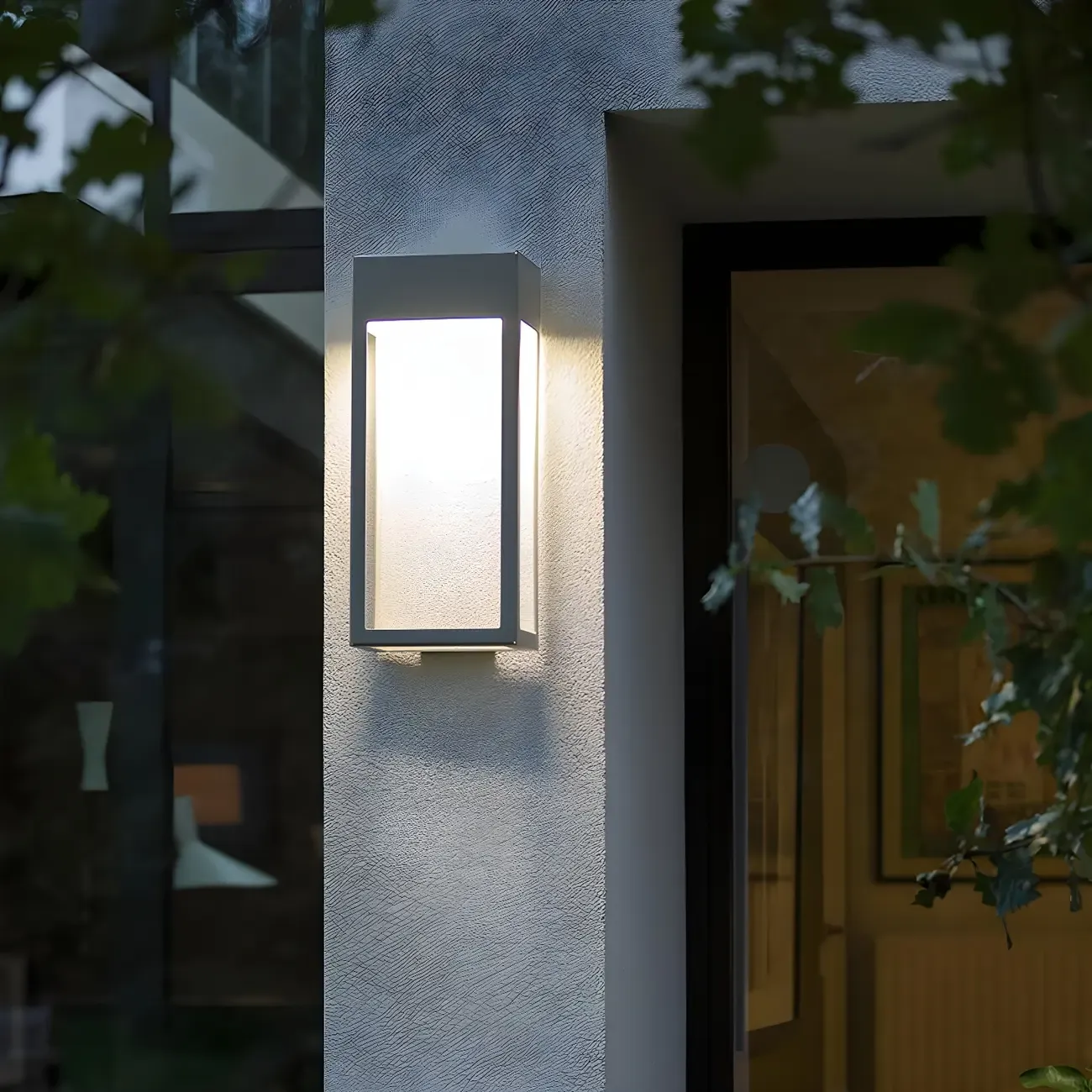 Modern Steel Black Rectangle LED Outdoor Wall Light Image - 3