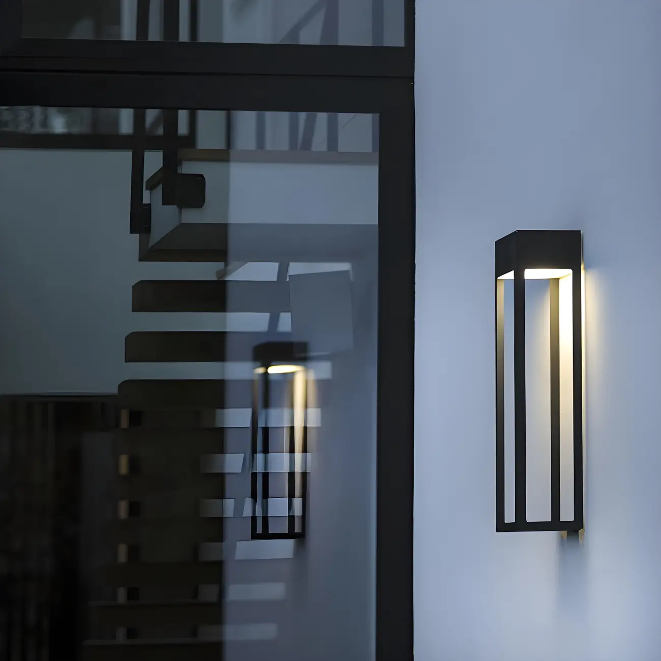 Modern Steel Black Rectangle LED Outdoor Wall Light Image - 4 | homeyfad