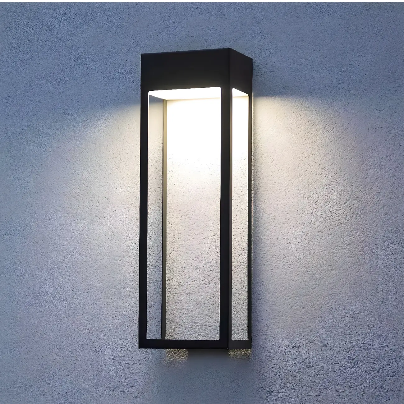 Modern Steel Black Rectangle LED Outdoor Wall Light Image - 5 | homeyfad