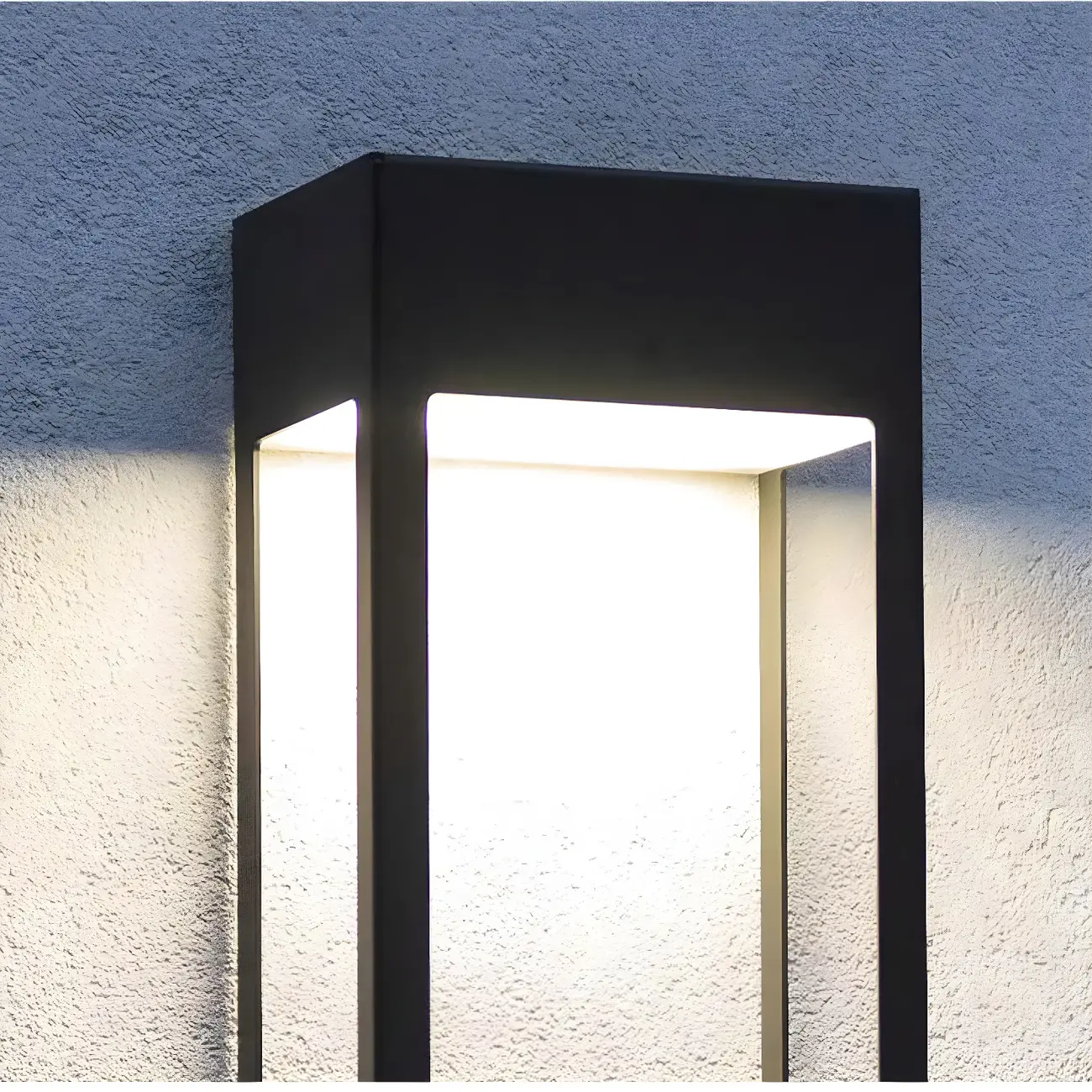 Modern Steel Black Rectangle LED Outdoor Wall Light Image - 6 | homeyfad