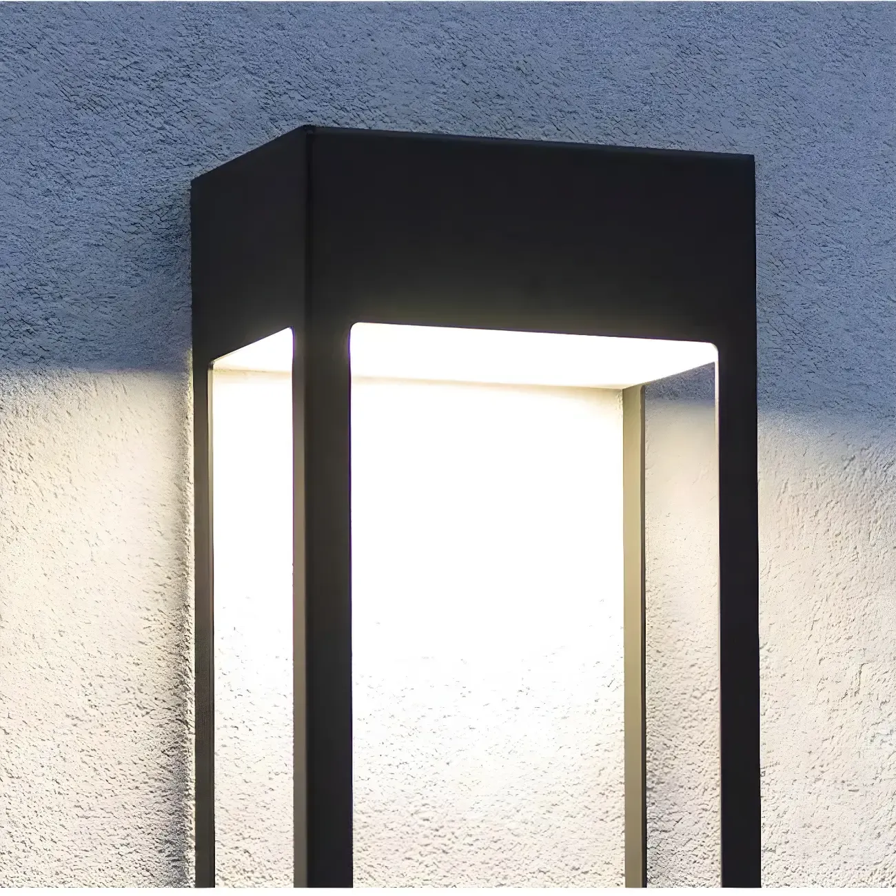 Modern Steel Black Rectangle LED Outdoor Wall Light Image - 6
