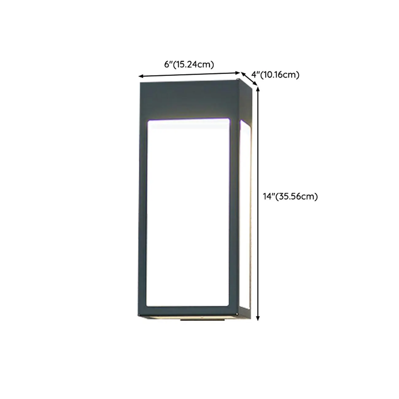 Modern Steel Black Rectangle LED Outdoor Wall Light Image - 8 | homeyfad