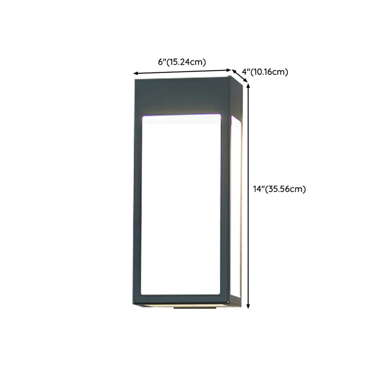 Modern Steel Black Rectangle LED Outdoor Wall Light Image - 8