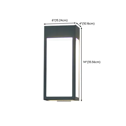 Modern Steel Black Rectangle LED Outdoor Wall Light Image - 8