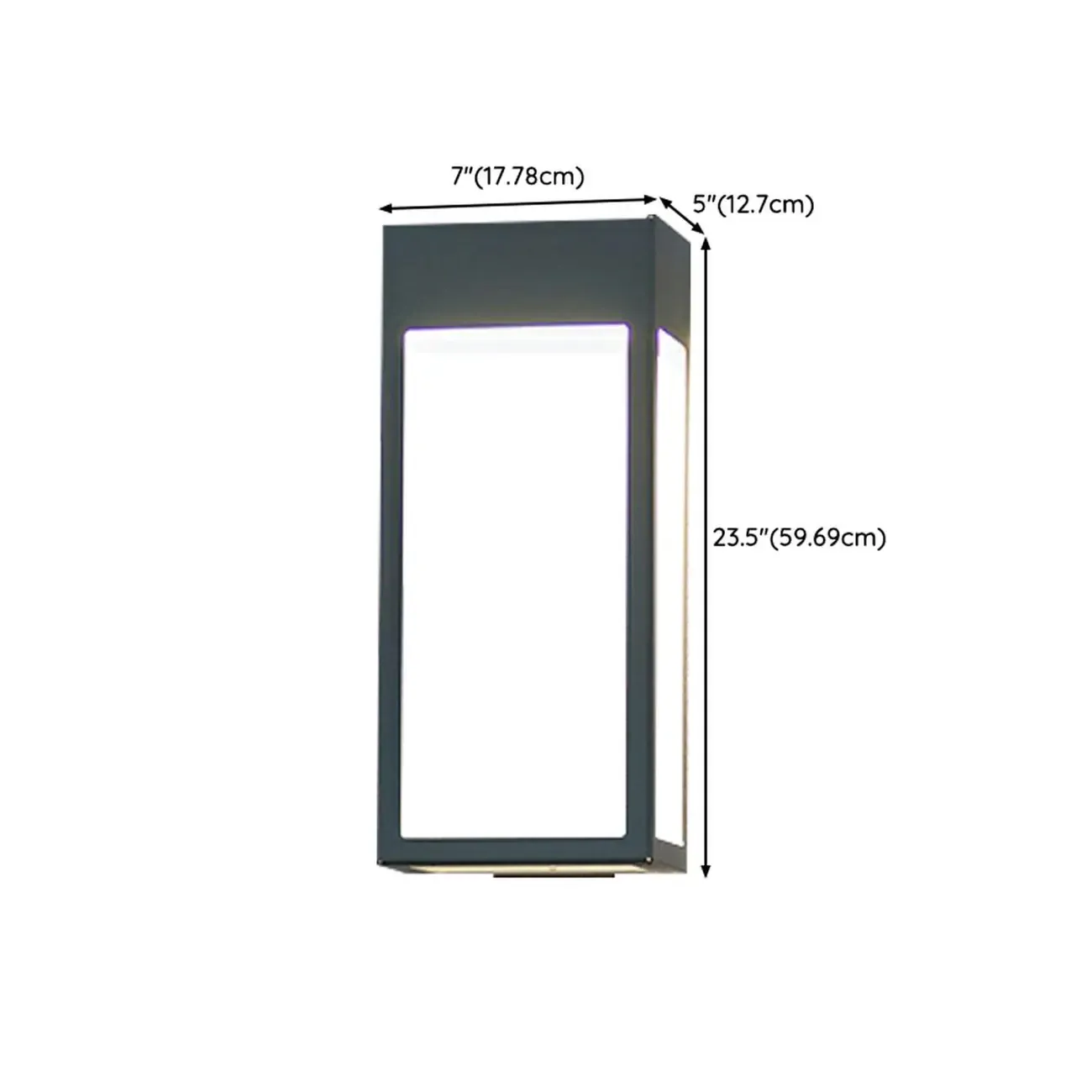 Modern Steel Black Rectangle LED Outdoor Wall Light Image - 9