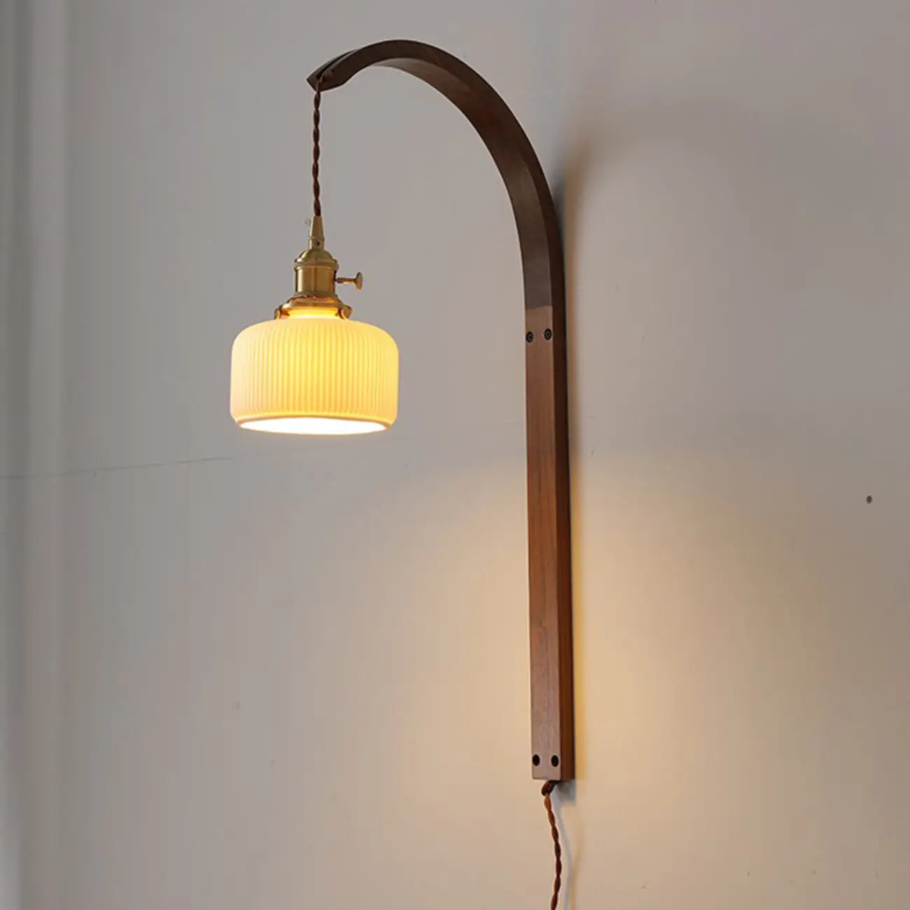 Medium Curved Ceramic LED Wall Sconce for Indoor Decor | homeyfad