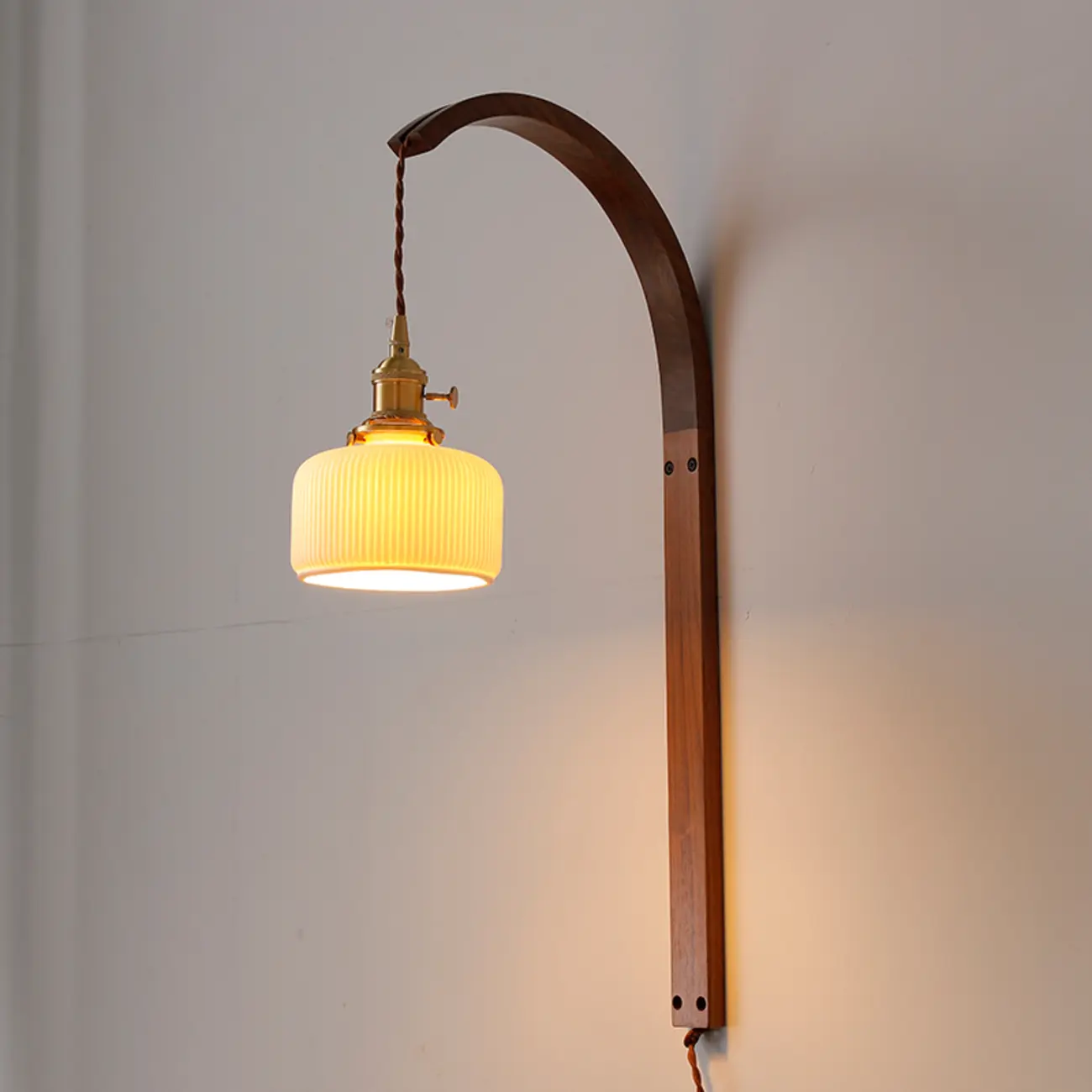 Medium Curved Ceramic LED Wall Sconce for Indoor Decor | homeyfad