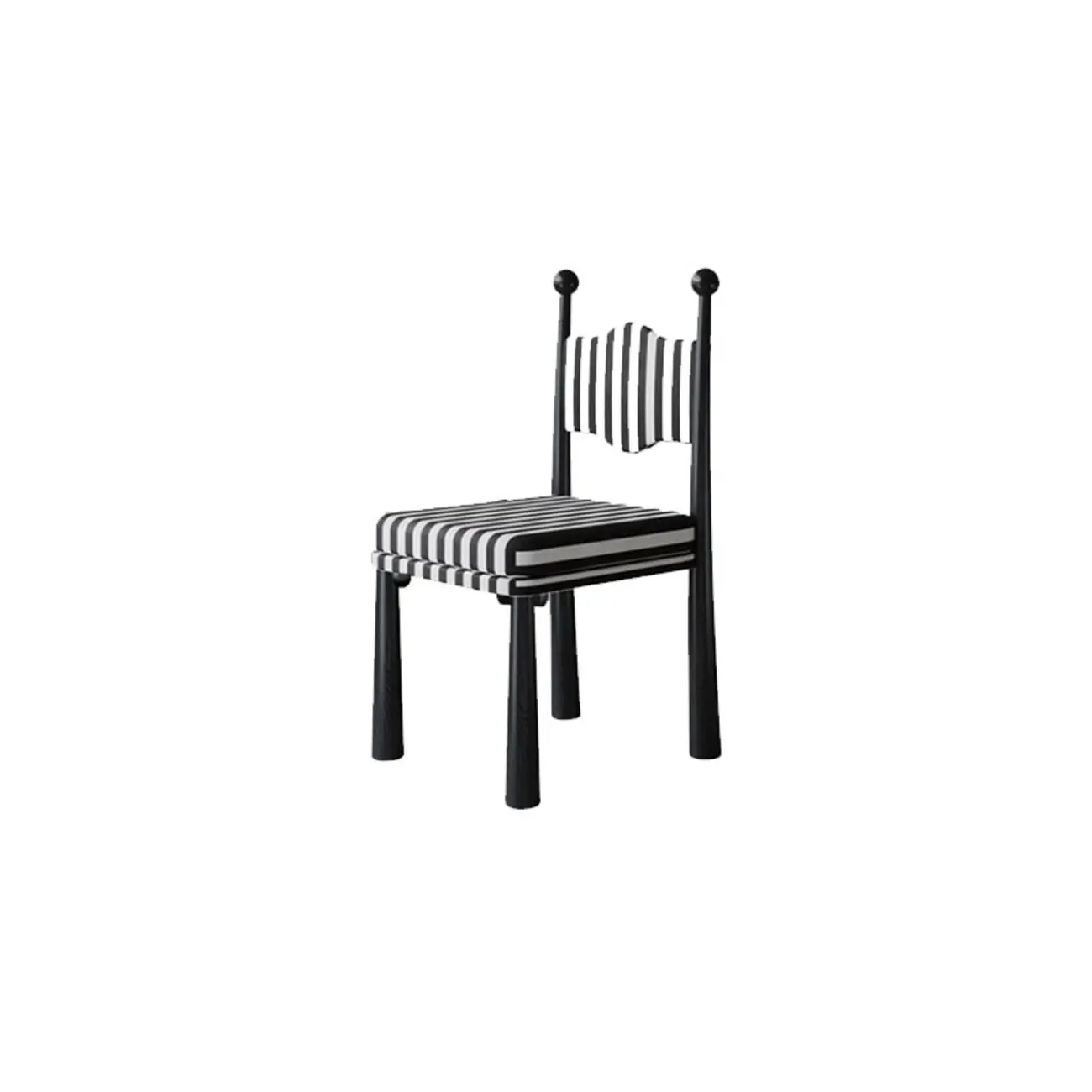 Upholstered Black Armless Striped Dining Chair Image - 2 | homeyfad