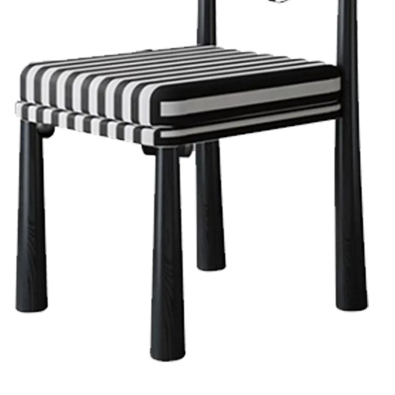 Upholstered Black Armless Striped Dining Chair Image - 9 | homeyfad