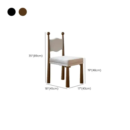 Upholstered Black Armless Striped Dining Chair #size