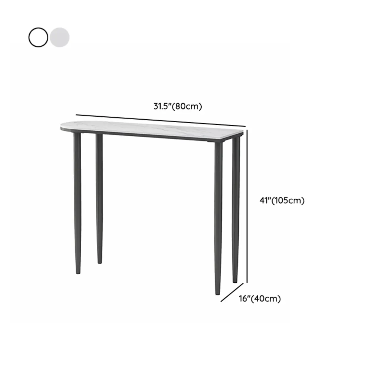 Free Form Modern White Stone Top Bar Table with Iron Frame #size | homeyfad