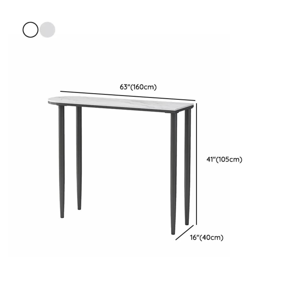 Free Form Modern White Stone Top Bar Table with Iron Frame Image - 12 | homeyfad