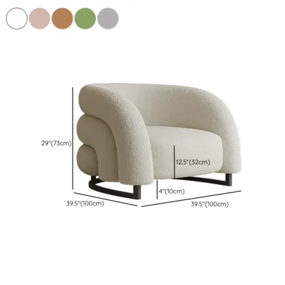 Nordic Metal Velvet Accent Chair with High-Back for Living Room #size