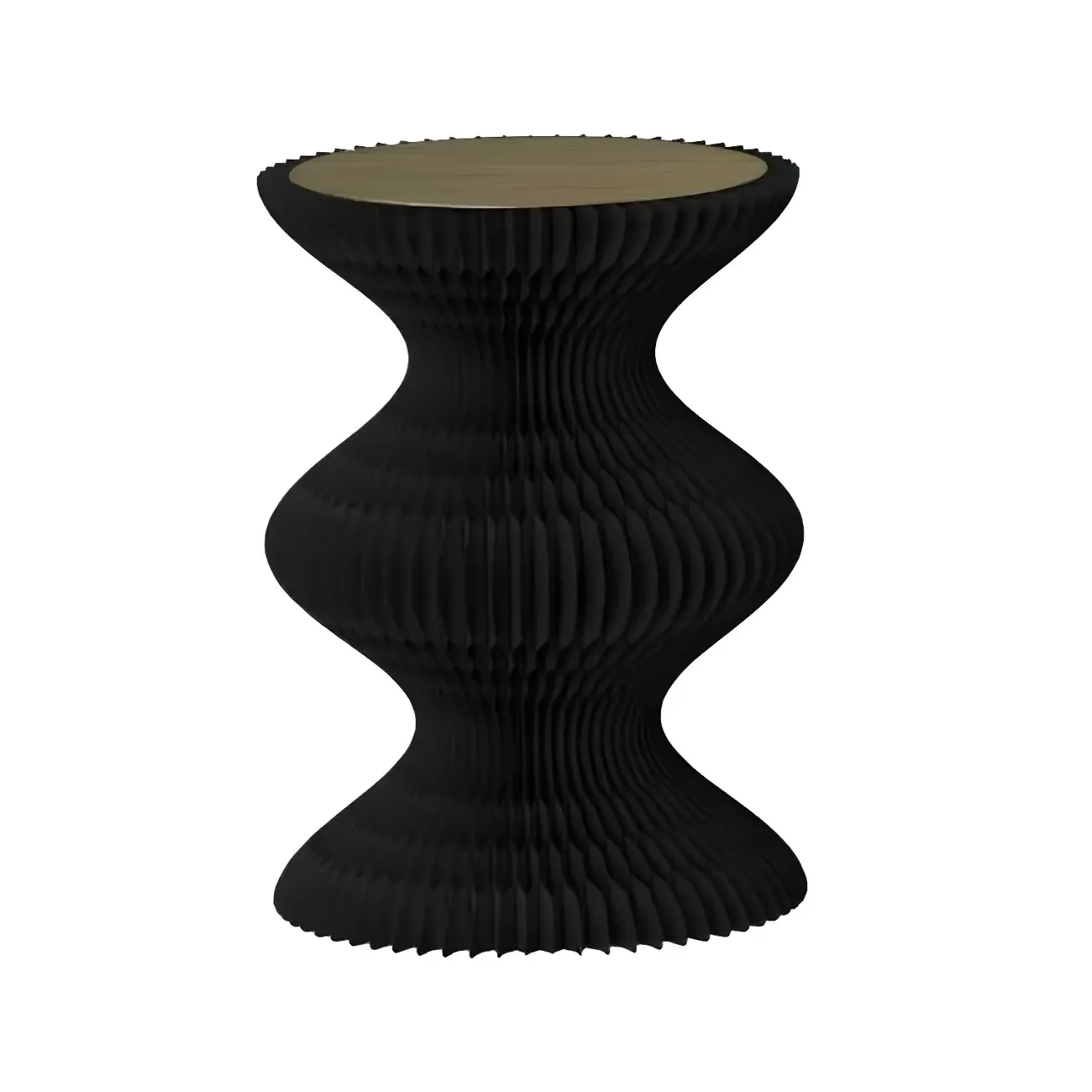 Round Metal Foldable End Table with Pedestal Base Image - 4