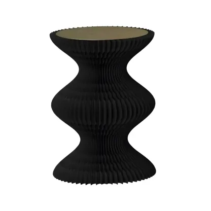 Round Metal Foldable End Table with Pedestal Base Image - 4