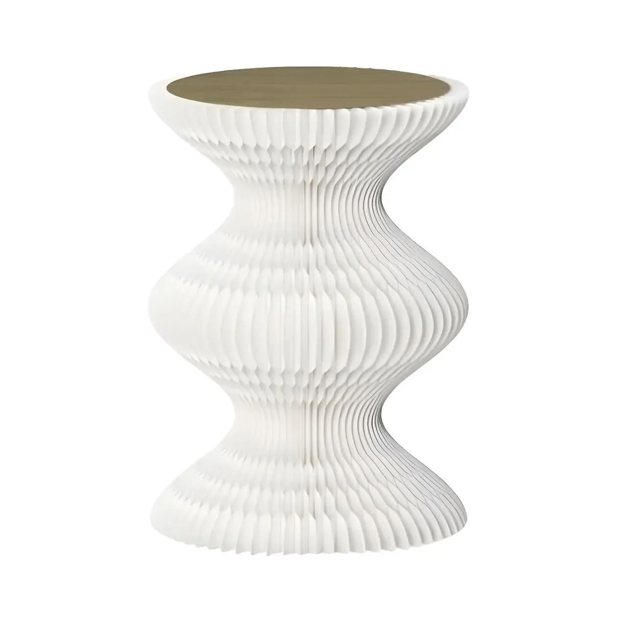 Round Metal Foldable End Table with Pedestal Base Image - 5