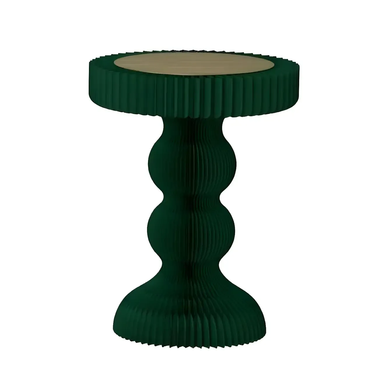 Round Metal Foldable End Table with Pedestal Base Image - 6