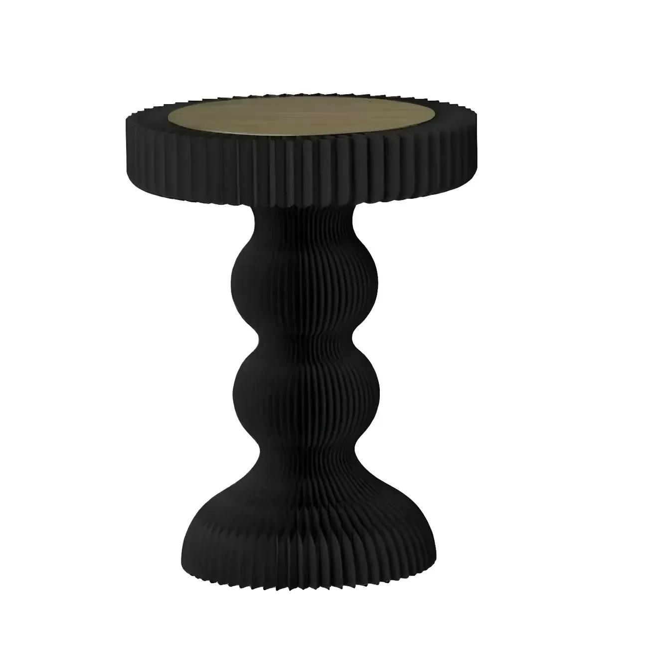 Round Metal Foldable End Table with Pedestal Base Image - 9