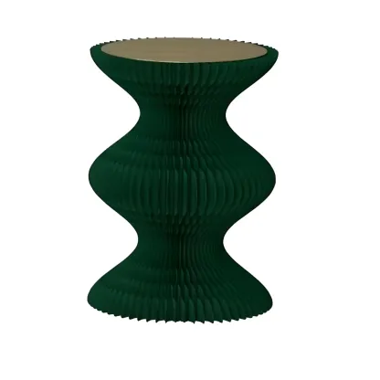 Round Metal Foldable End Table with Pedestal Base Image - 11