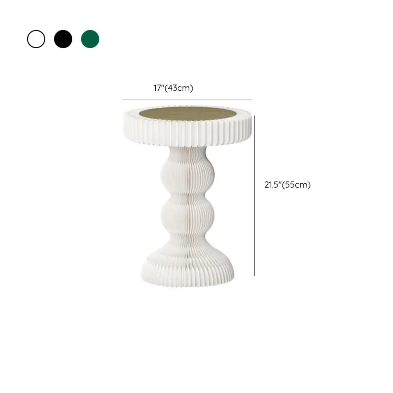Round Metal Foldable End Table with Pedestal Base Image - 15