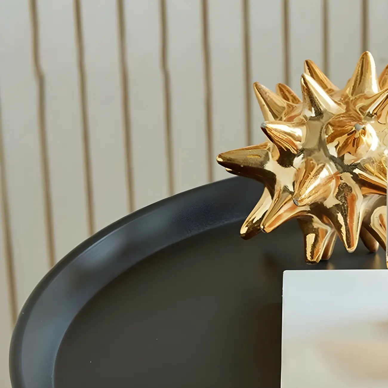 Elegant Stainless Steel Round End Table with Accent Decor Image - 10 | homeyfad