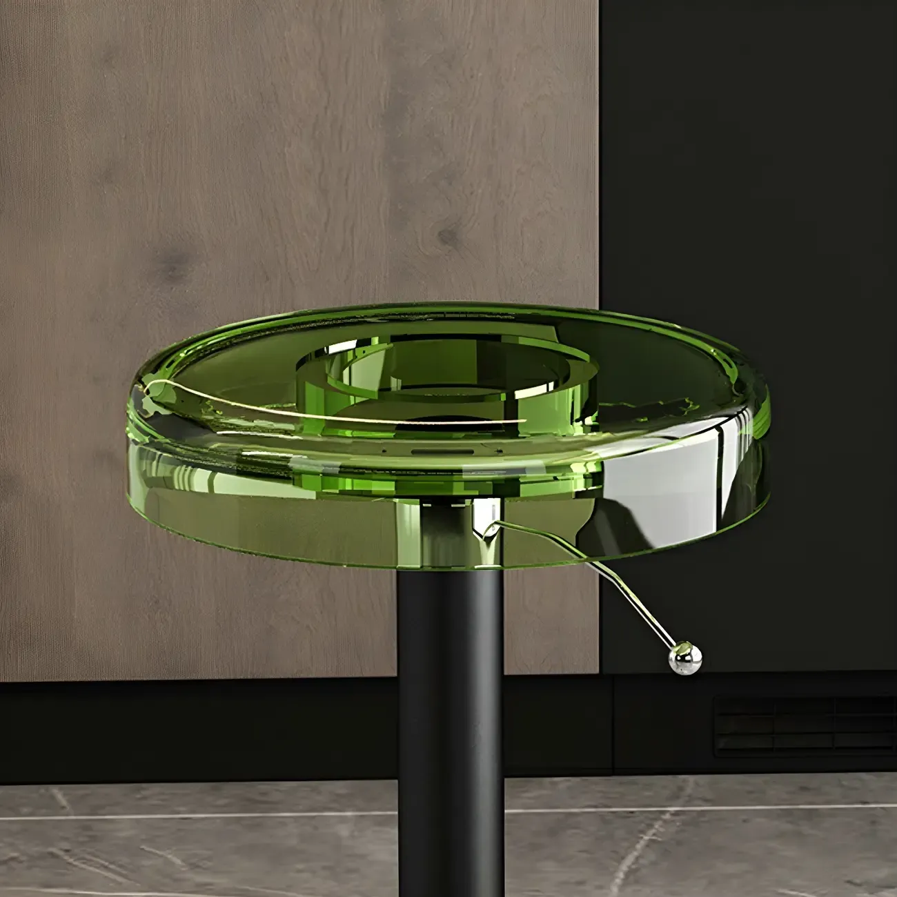 Sleek Metal Clear Acrylic Swivel Adjustable Bar Stool Image - 11