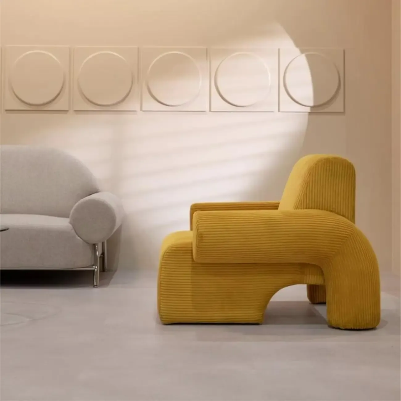 Stylish Fabric Accent Chair with Cozy Foam for Living Room Image - 7