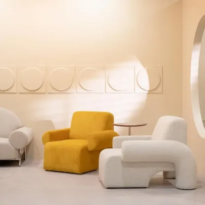 Stylish Fabric Accent Chair with Cozy Foam for Living Room Image - 12