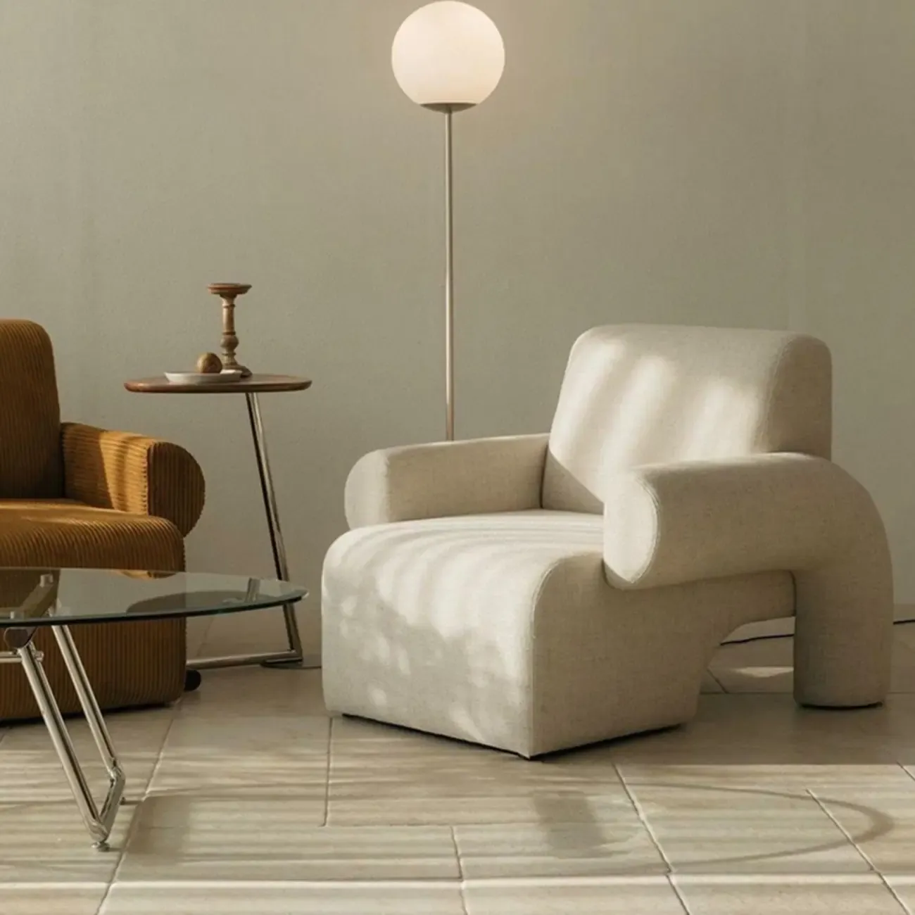 Stylish Fabric Accent Chair with Cozy Foam for Living Room Image - 3