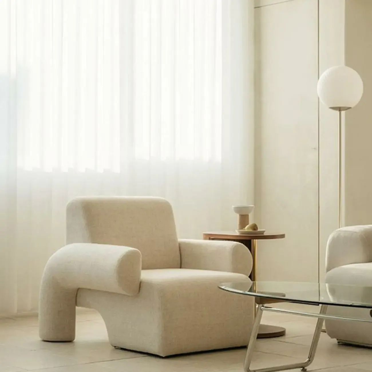 Stylish Fabric Accent Chair with Cozy Foam for Living Room Image - 15